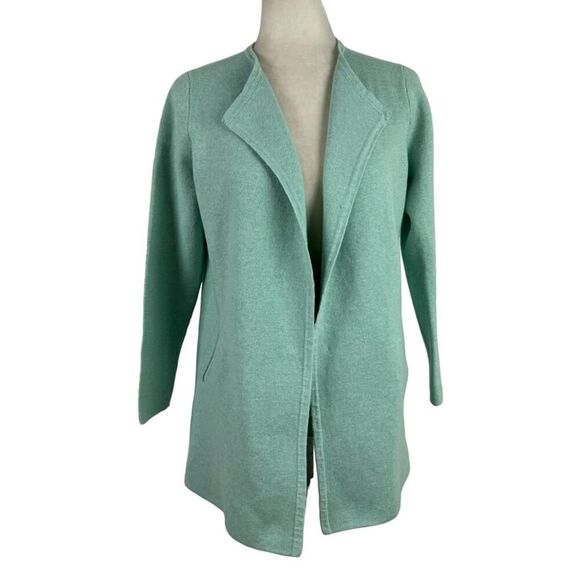 J Crew Vanessa Longline Open Front Cardigan Sweater Coat XS Mint Green AC619 - Picture 2 of 14